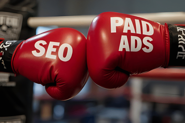 "SEO vs Paid Ads comparison for long-term business growth strategy"