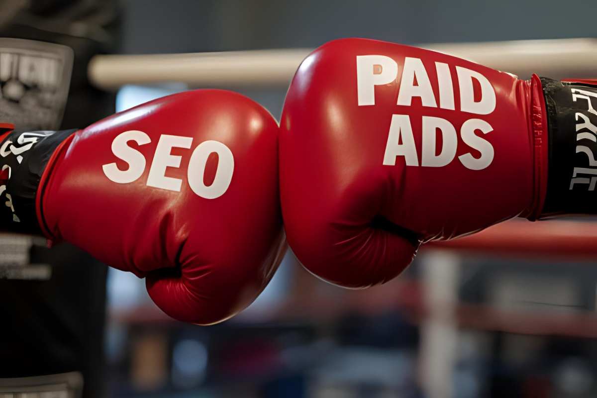 "SEO vs Paid Ads comparison for long-term business growth strategy"
