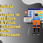 Core Web Vitals Optimization dashboard showing LCP, INP, and CLS performance metrics