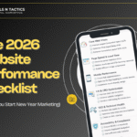 2026 Website Performance Checklist showing Core Web Vitals, speed, and UX improvements for service-based websites