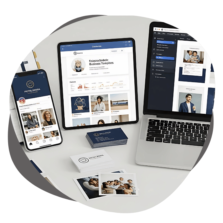 Content marketing cluster diagram showing SEO-driven blog content, social reinforcement, and structured publishing system building brand authority.